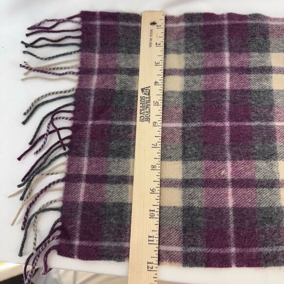 Scottish Experience Multicolor Lambswool Plaid Tartan Fringe Scarf 12"x 48” - Picture 5 of 5